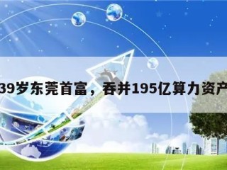 39岁东莞首富，吞并195亿算力资产